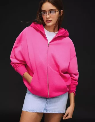 Oversize hoodie met rits