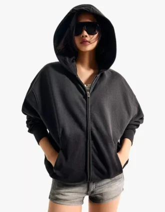 Oversize hoodie met rits
