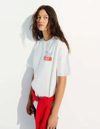 Oversize T-shirt met korte mouwen en print – Dames