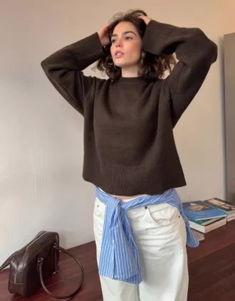 Oversize trui met ronde hals