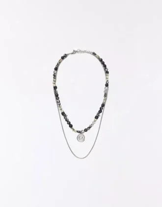 Roestvrijstalen en stenen ketting – Accessoires
