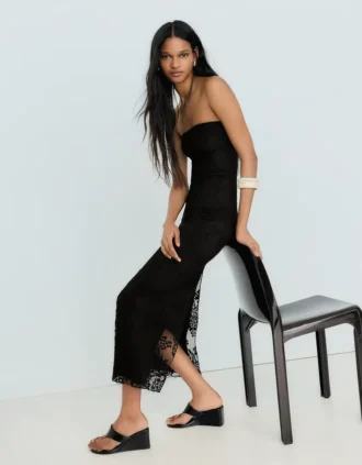 Rustieke bandeau midi-jurk
