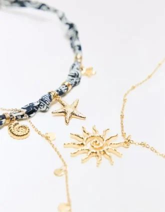 Set bandana-kettingen met maritieme bedeltjes