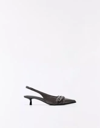 Slingback-schoenen met gesp en kittenhak – Schoenen met hakken