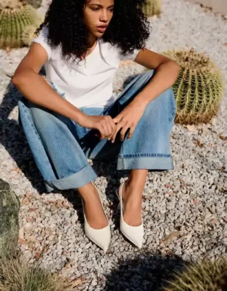 Slingback-schoenen met kittenhak – Schoenen met hakken