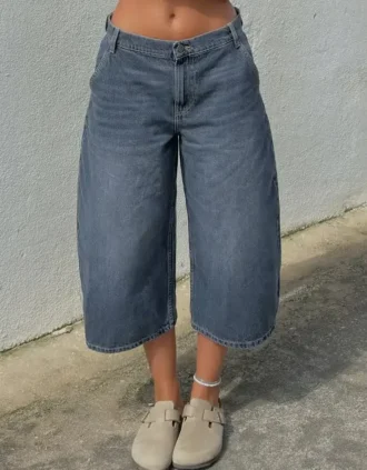 Slouchy Denim bermuda-short