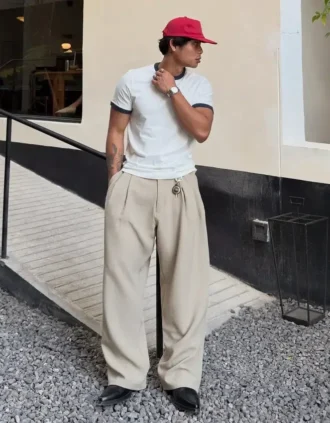 Super baggy broek met getailleerde Fit