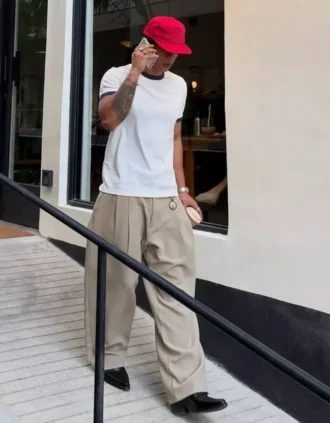 Super baggy broek met getailleerde Fit