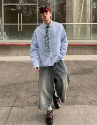 Super baggy denim bermuda – Shorts en jorts