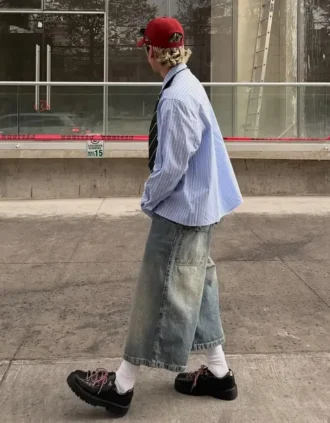 Super baggy denim bermuda – Shorts en jorts