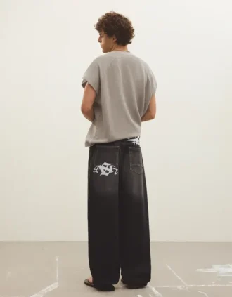 Super baggy geborduurde Jeans