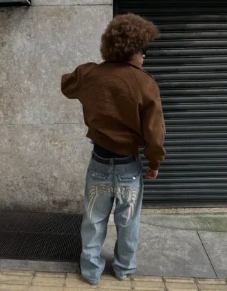 Super baggy geborduurde Jeans – #Bershkastyle – Heren