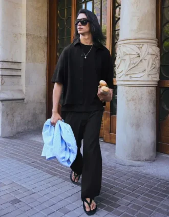 Super baggy semi-jogger broek met plooien