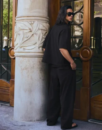Super baggy semi-jogger broek met plooien