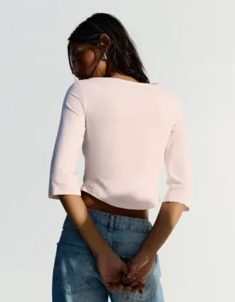 T-shirt met boothals