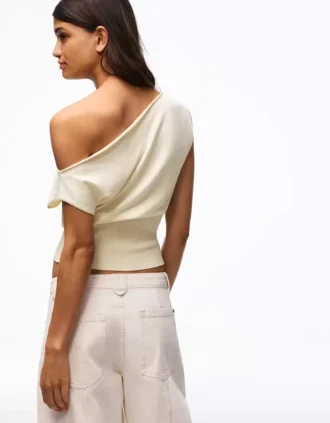 T-shirt met boothals – Tops